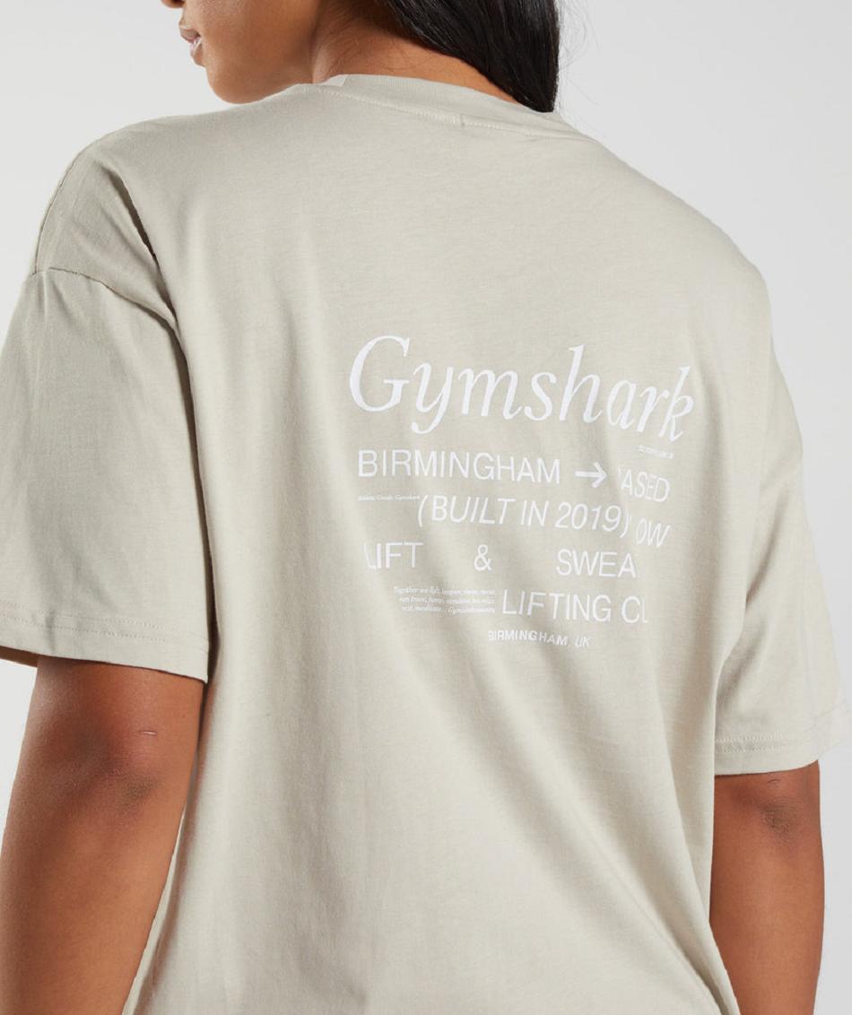 Gymshark Social Club Oversized Ženske T Shirts Sive | HR 3301YXF